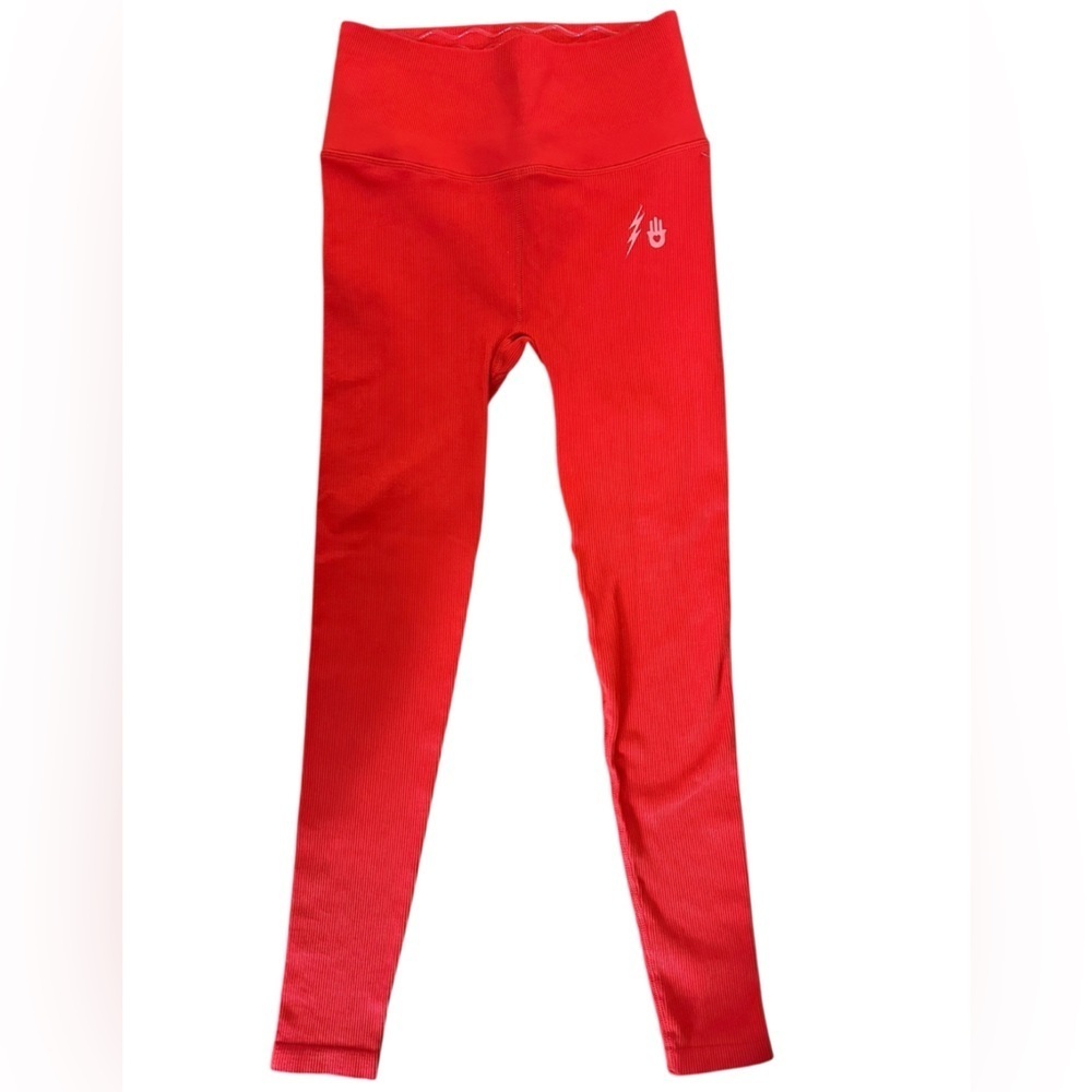 NWT Spiritual Gangster Red Ribbed Sculpted Legging Never Knocked Out Tights XS/S - Picture 3 of 8